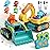 Lehoo Castle Construction Toys, 2 Pack Remote Control Car for Toddlers 1-3, Rechargeable Excavator Toy Bulldozer Toys for 2 Year Old Boy, 3 Year Old Boy Toys