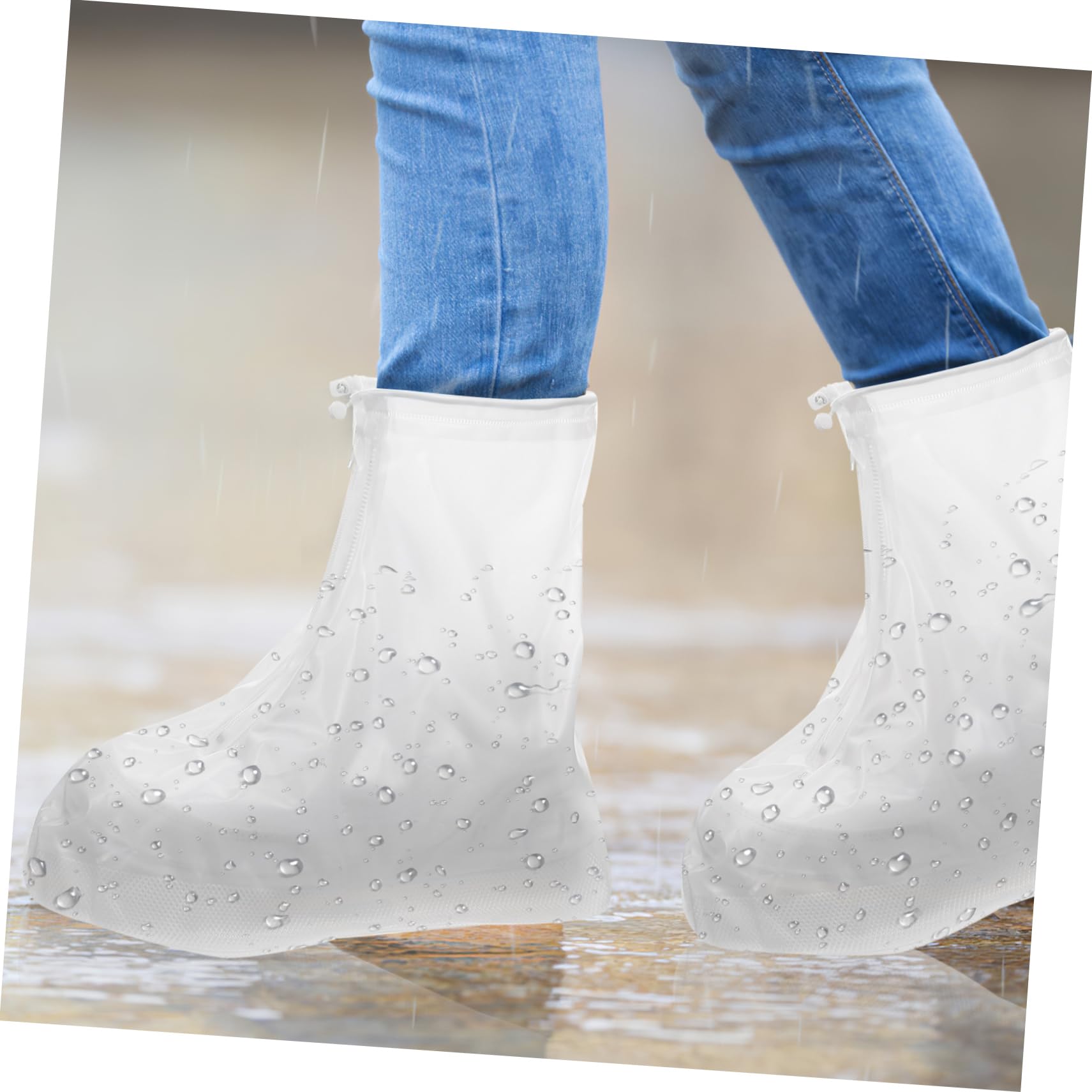 POPETPOP Rainy Day Essential: Non Slip Shoe Covers Waterproof Rain Shoes for Men Women Overshoes for Cycling