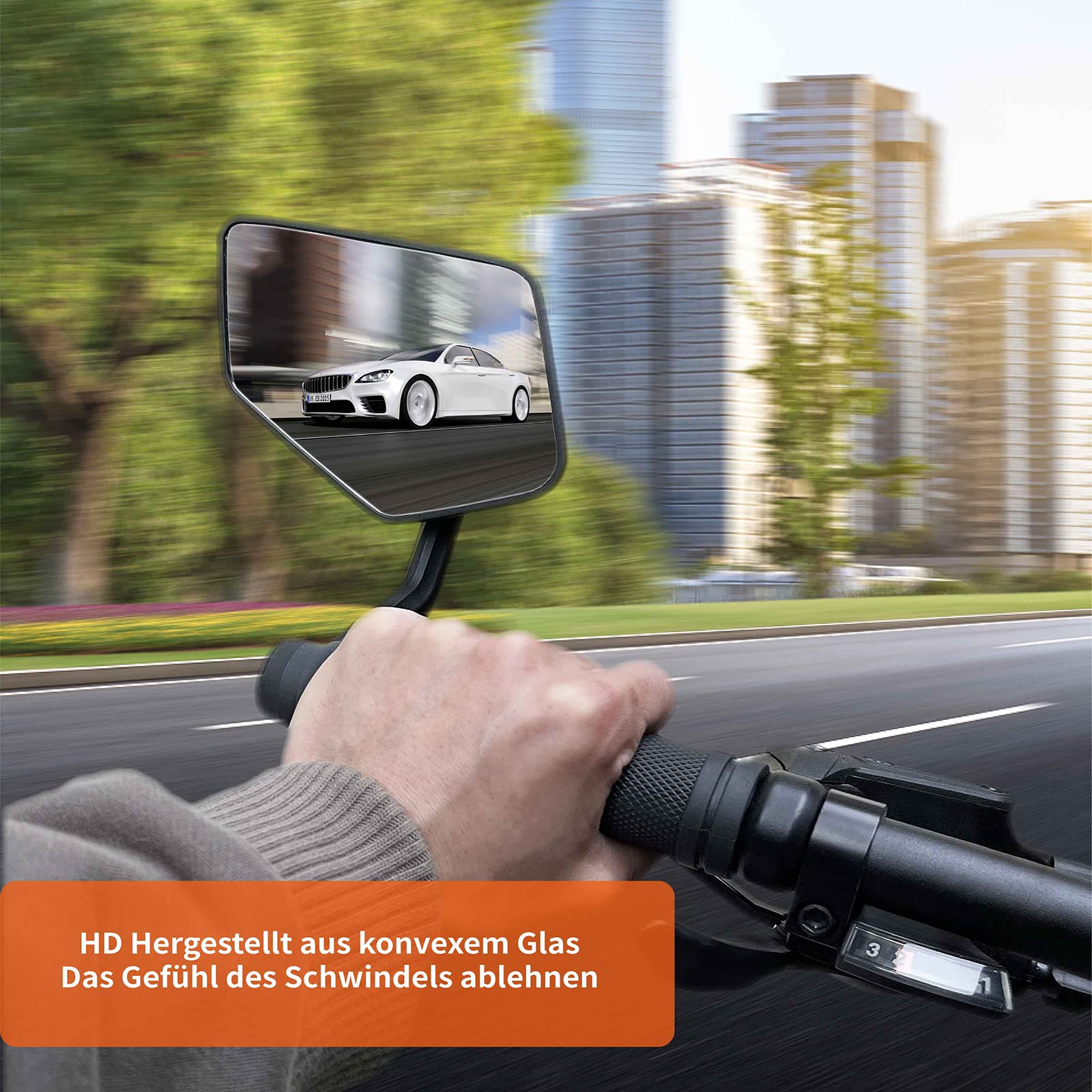 Specchietto E-bike Specchio Bicicletta Girevole 360° - Convesso HD Con Riflettore Per Manubrio 21-26mm Specchietto Retrovisore Bambini