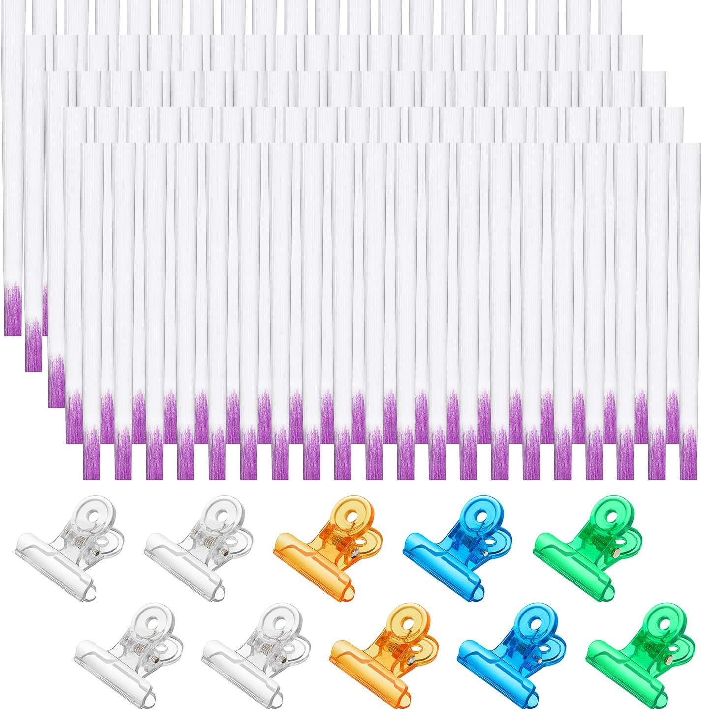 100 Pieces Fiberglass Nail Extension Kit DIY Fiberglass Nail Gel Kit Fiber Silk Nail Shaping Kit and 10 Pieces Nail Pinching Clips for Salon Home Nail Art Accessories