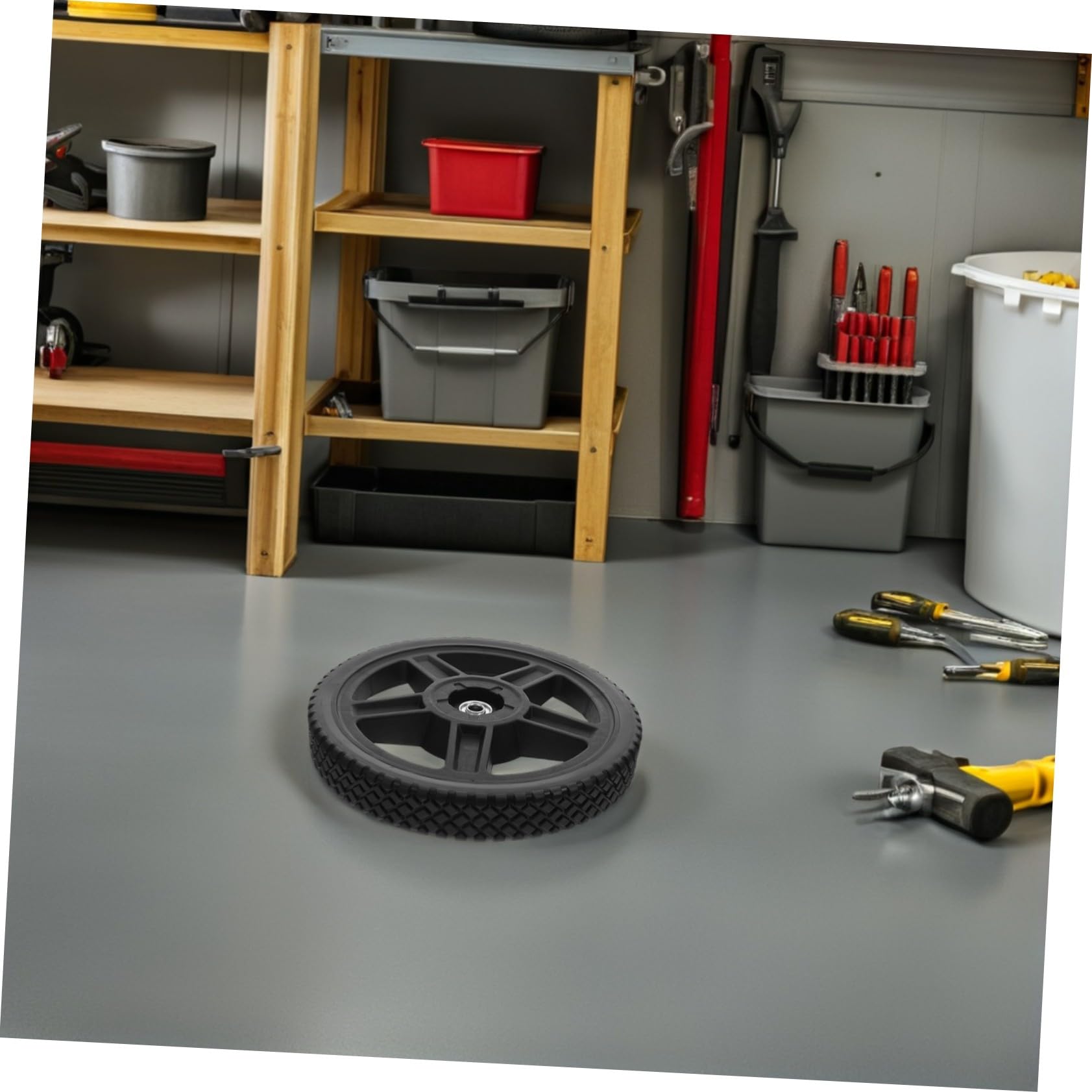 HANABASS 2 Pezzi Ruote per Tosaerba con PP Resistente e Corrosione Ruote in Plastica Antiforatura per Carrelli da e Rasaerba Trazione Posteriore da Robuste e