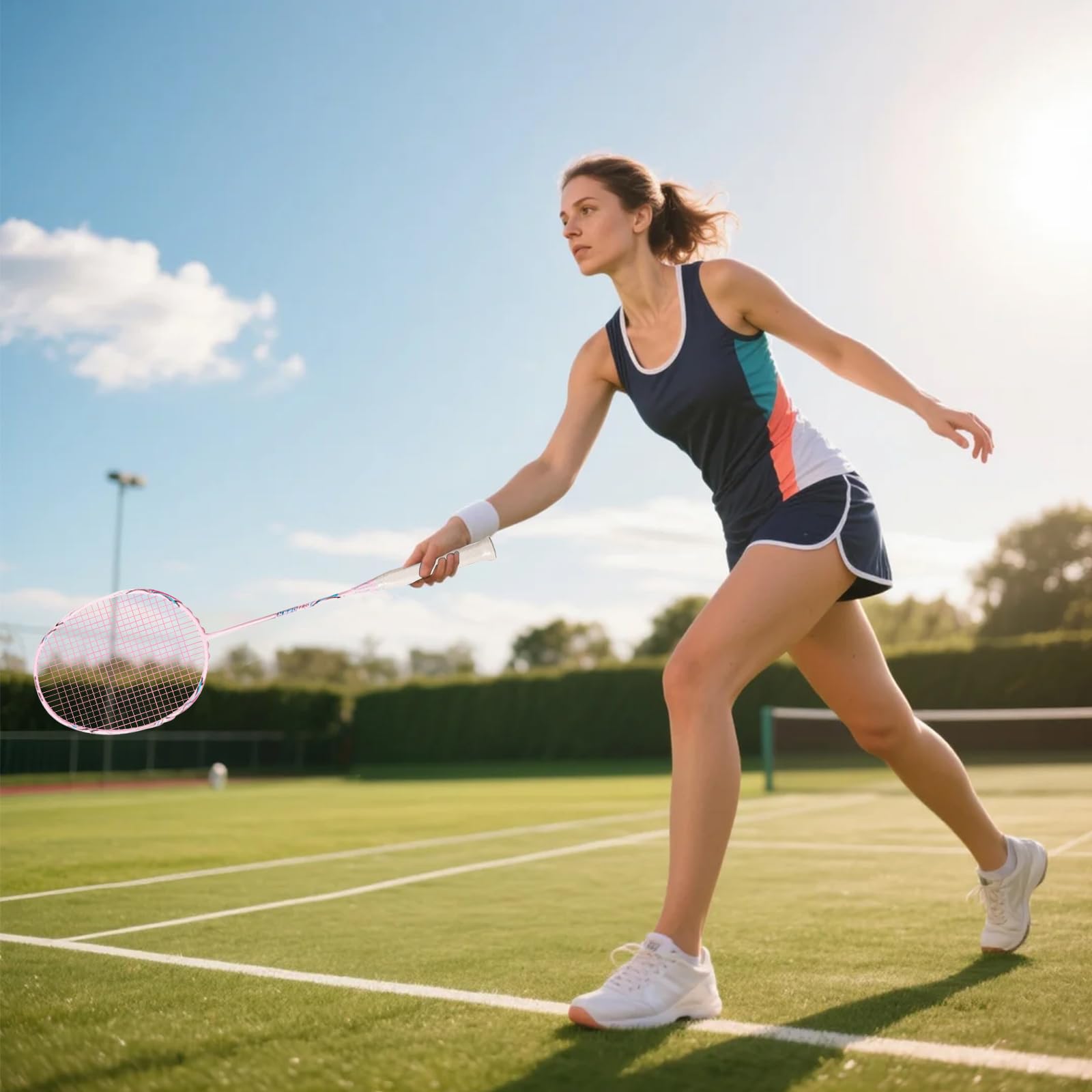 Badminton SchläGer Profi，Badminton SchläGer,Professionelle Ausbildung Unterhaltung Federball Set Mit 82 Gramm Kohlefaser,Bestehend Aus 2 Raketten,2BäLlen Und 1 Tasche(Fd01)