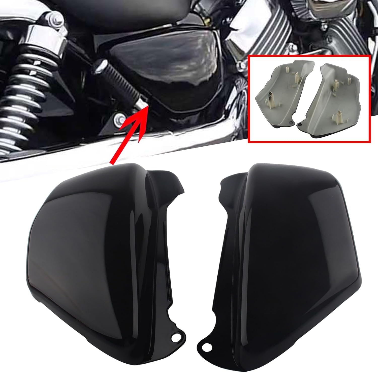 Motorcycle Battery Side Fairing CoversFor Honda Magna VF750 VF750C 1994-2004 Black