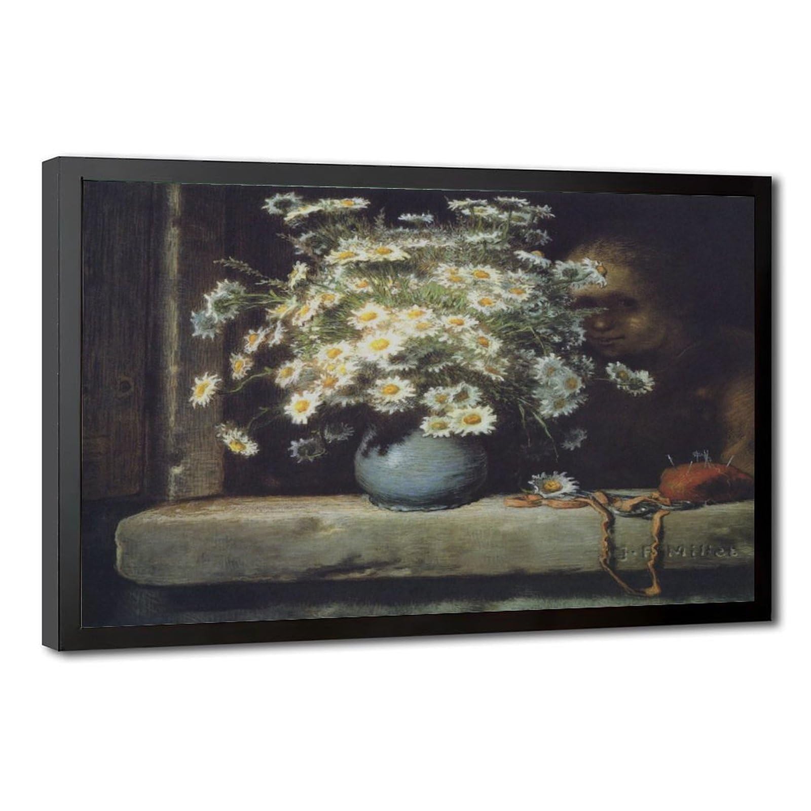 The Bouquet of Daisies by Jean‑françois Millet – Vintage Still Life Print, 1871 Pastel Flower Painting, Botanical Floral Fine Art Prints Posters Canva