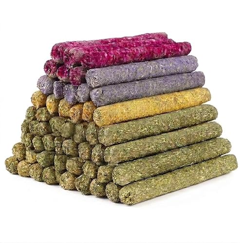 40 Pcs Natural Rabbit Chew Sticks Timothy Hay Sticks Mixing