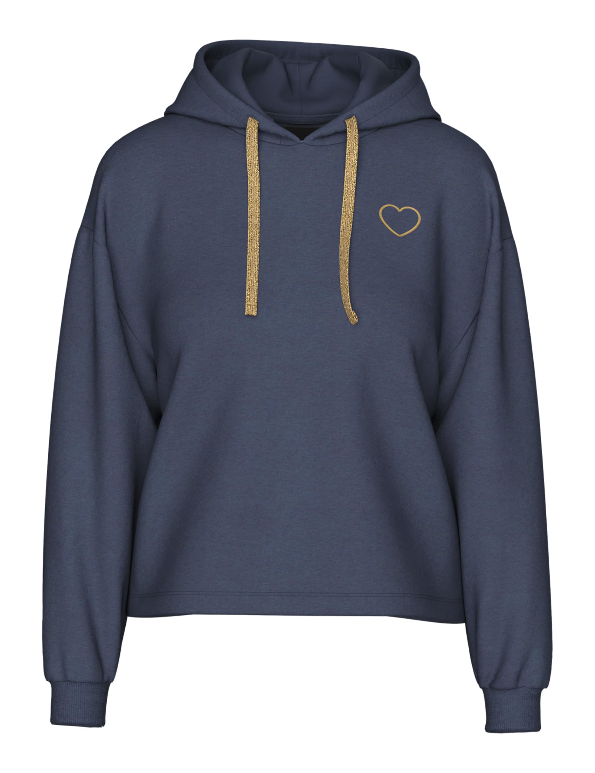 PIECES Pcchilli Ls Heart Hoodie Noos Bc, Ombré blue, S