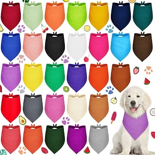Saintrygo 30 Pack Bulk Plain Dog Bandanas for Sublimation - Adjustable Triangle Scarves, Washable for Small Medium Large Pets, DIY Heat Transfer Gifts