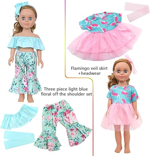 Miniatura 7 de 10 piezas de ropa y accesorios de muñeca de 18 pulgadas para muñecas de 18 pulgadas incluye 10 juegos completos de juguetes de muñeca accesorios de