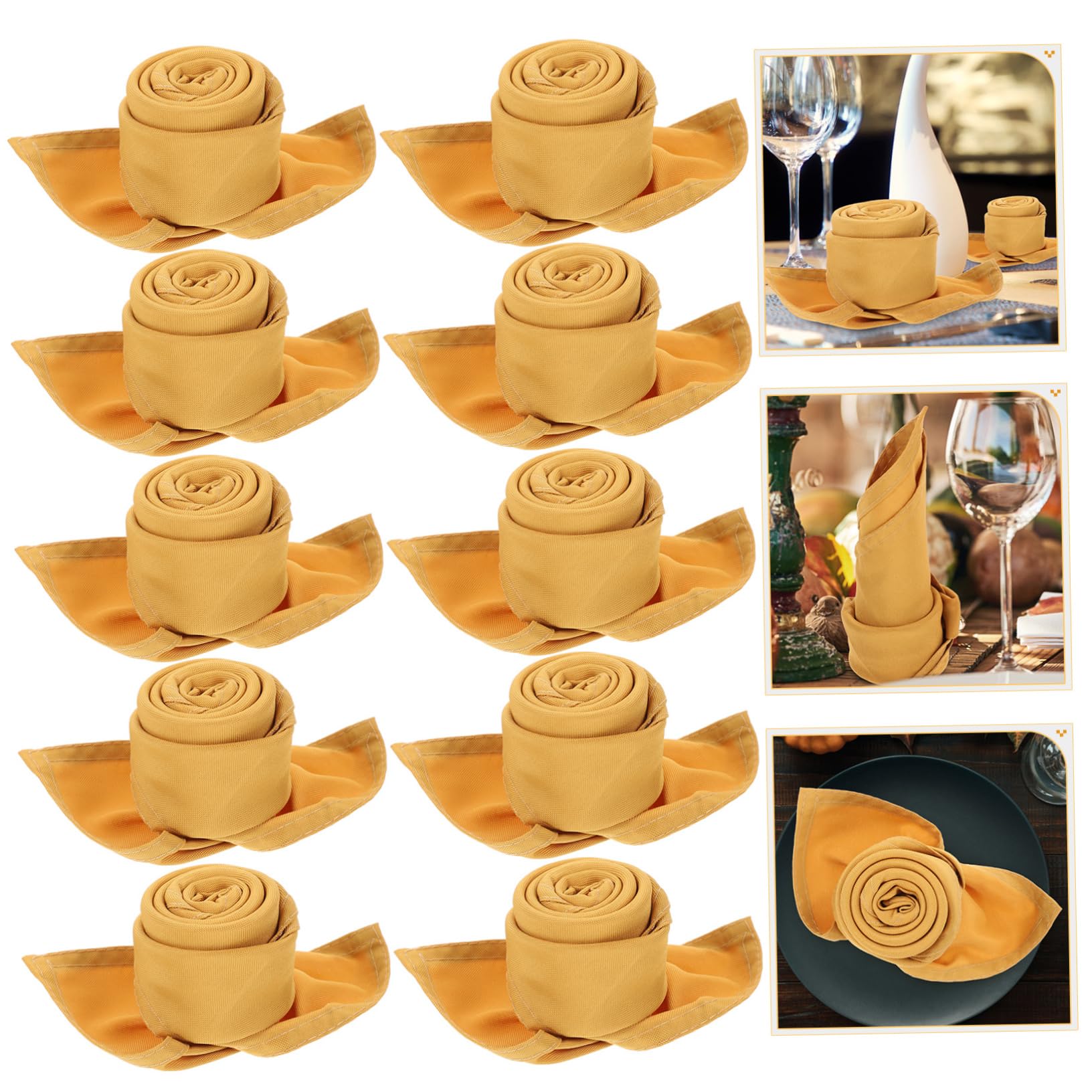 BESTonZON 10pièces Lot de Serviettes De Table Tissu Lavables pour Mariage Et Restaurant Décoratives Et Pratiques