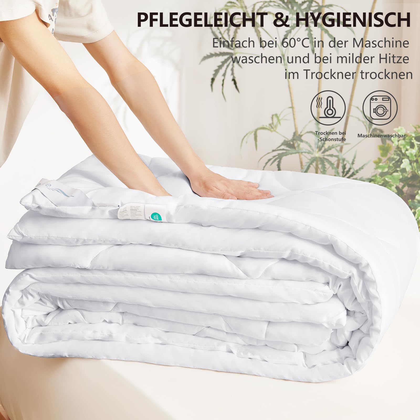 WAVVE Piumino Letto Matrimoniale 4 Stagioni 220x240 - Piumone Autunnale Invernale 220 x 240 cm - Coperta Trapunta 240x220 di Microfibra Sintetico, Bianco
