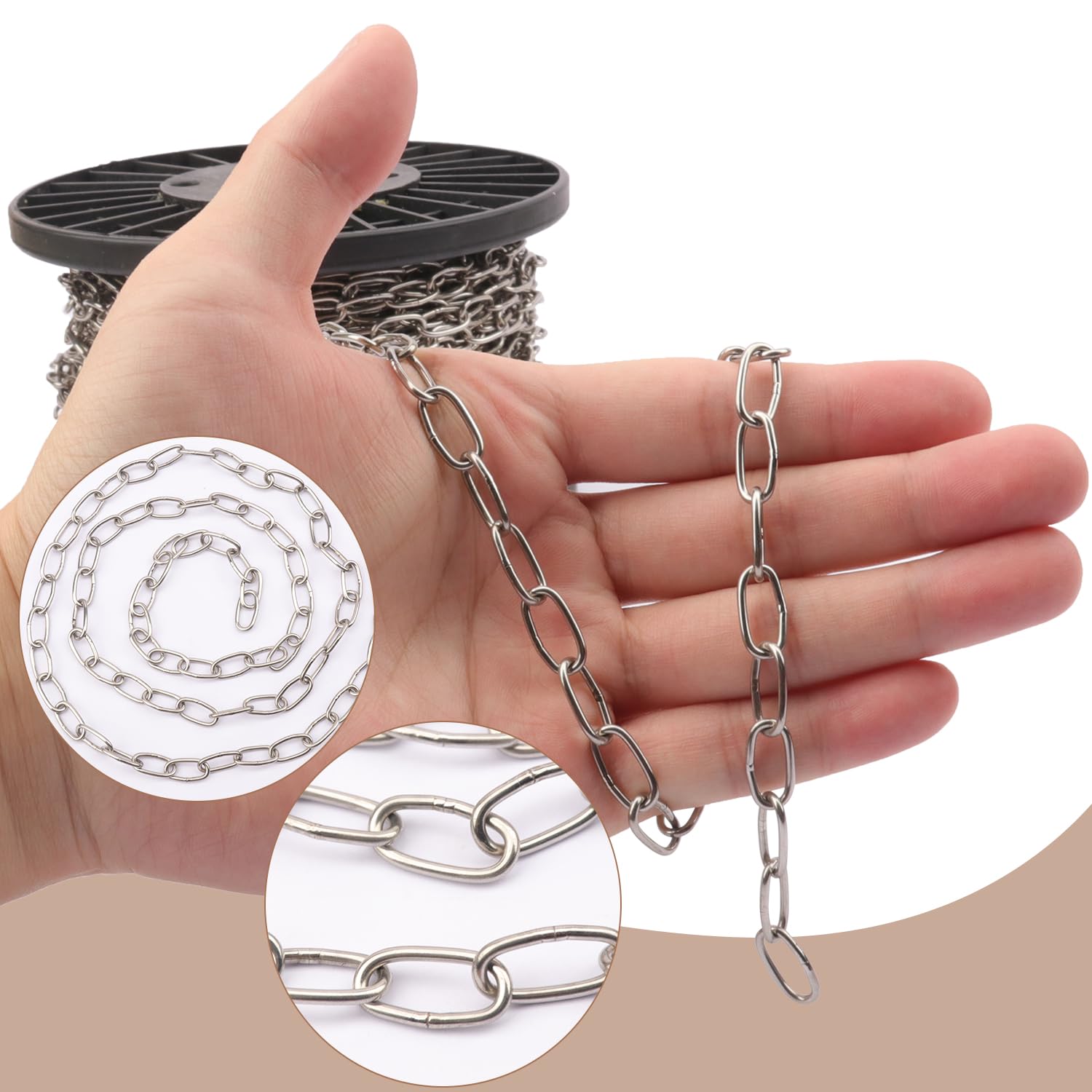 Stainless Steel Hanging Chain - 100ft Roll -3