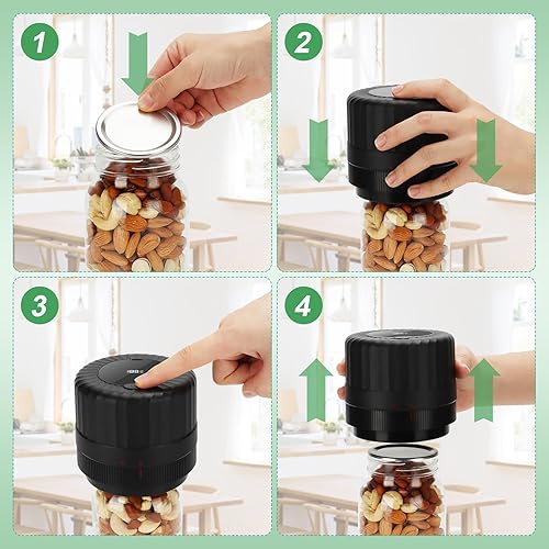 Miniatura 4 de Tarro eléctrico de boca ancha y boca regular con indicador LED para almacenamiento y fermentación de alimentos, color negro