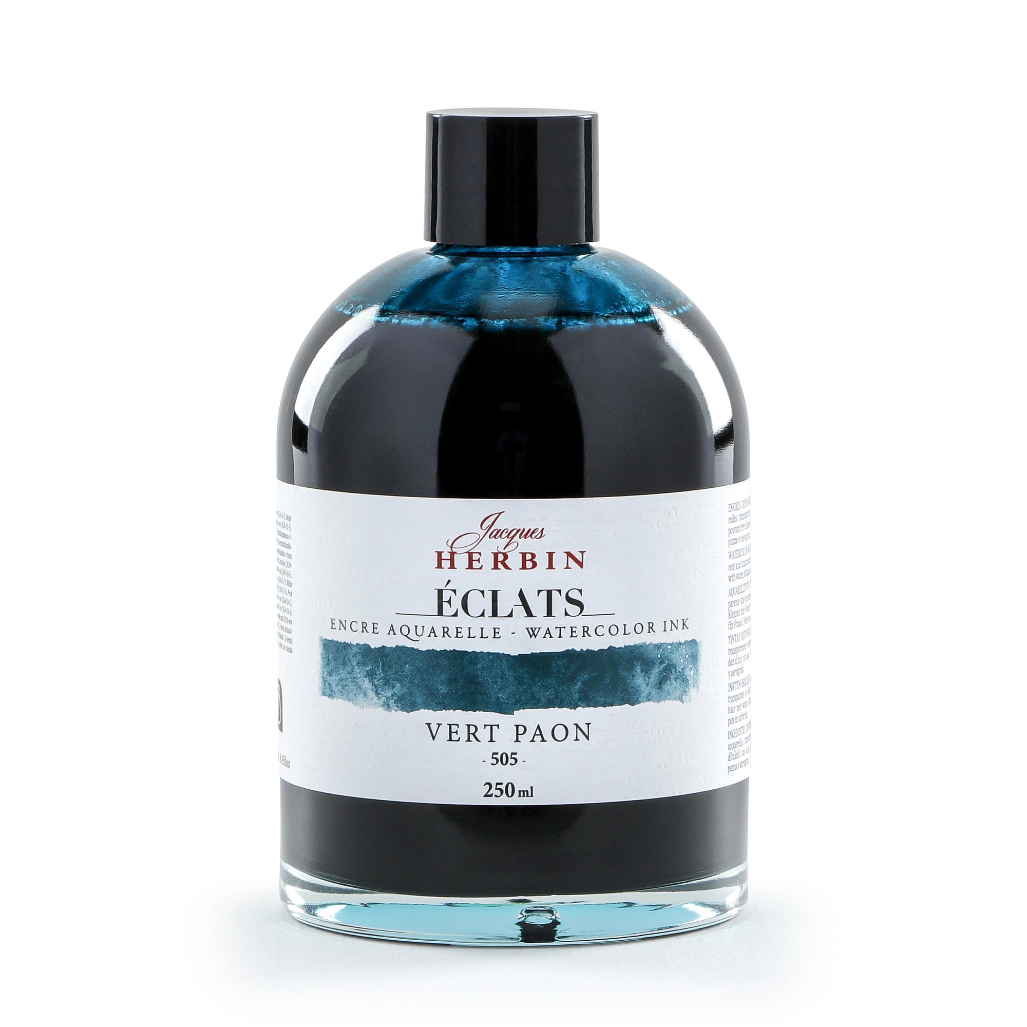 Jacques Herbin 18505TAMZ - Fine Art WaterColour Ink - Vert Paon/ Peacock Green 250ml - Painting - Drawing - Calligraphy - Creative tools - Arts & Crafts