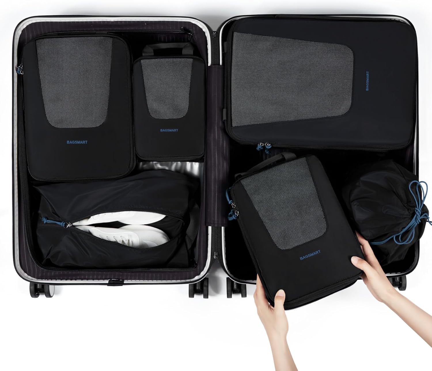Packing Cubes for Suitcases, BAGSMART 6 Carry On Suitcase