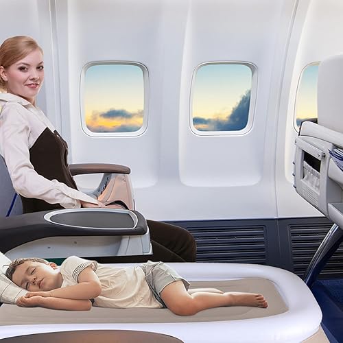 Miniatura 4 de Cama inflable de avión para niños pequeños, cama de avión para niños, cama de bebé, cama inflable de avión para niños, extensor de asiento de avión