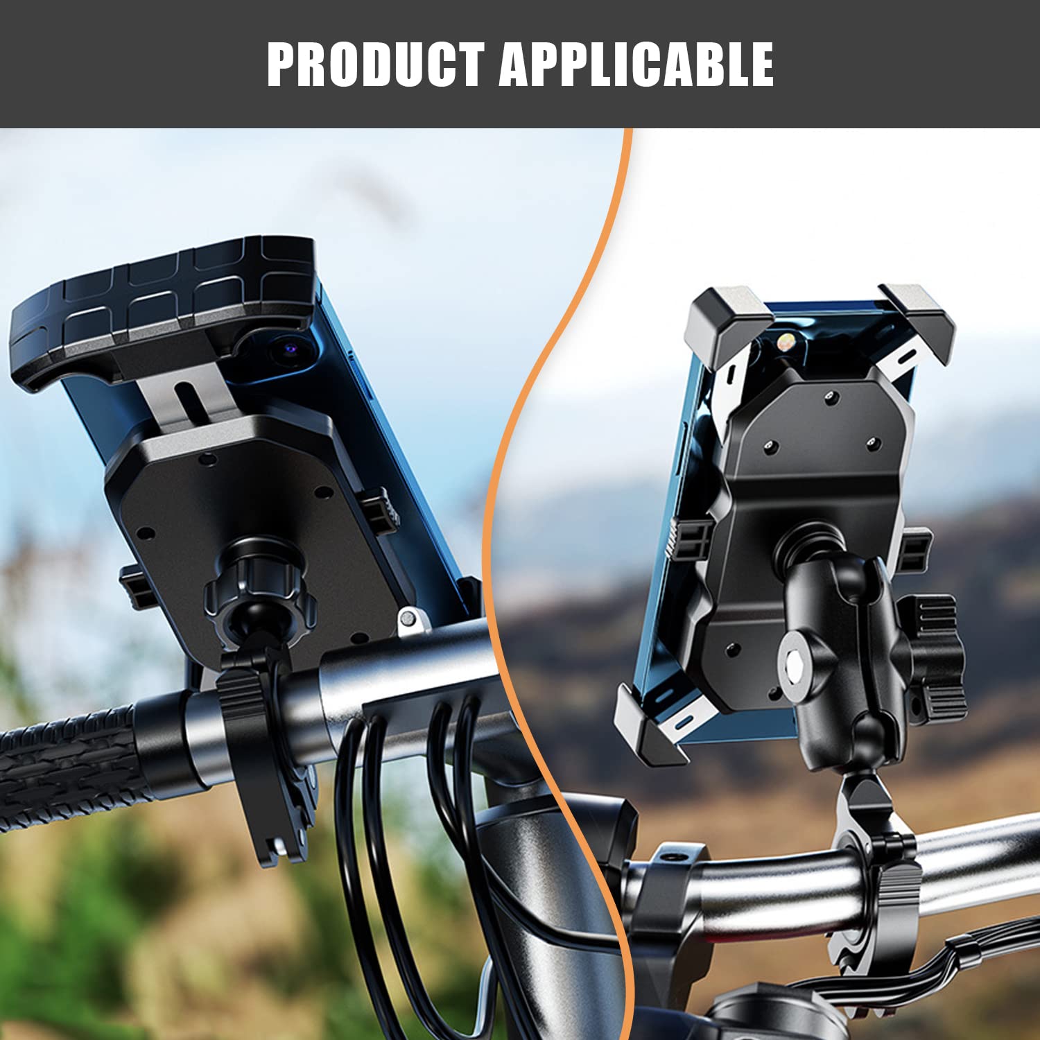 FANAUE Supporto Per Telefono Moto Con Base A Sfera Da 1 Pollice – Morsetto Manubrio 13-52 Mm, Lega T6061, Compatibile RAM Mounts, Garanzia A Vita