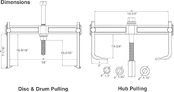 Astro Pneumatic Tool 78830 Heavy Duty Hub Drum and Rotor Puller Kit