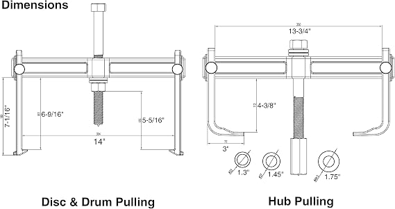 Astro Pneumatic Tool 78830 Heavy Duty Hub Drum and Rotor Puller Kit