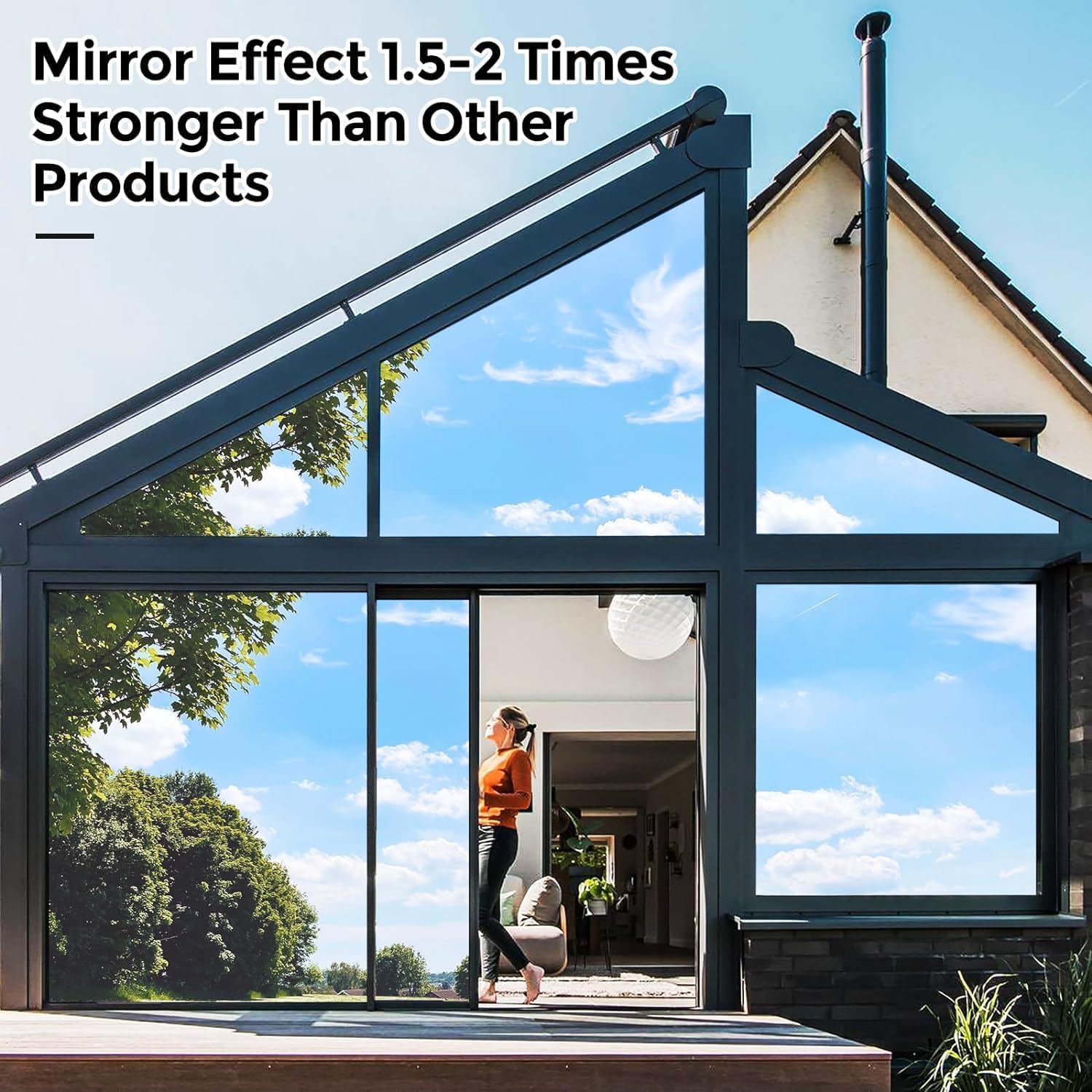 Antrect Folie für Fenster Einseitig Blickdicht Fensterfolie UV Hitzeschutz – Bild 8