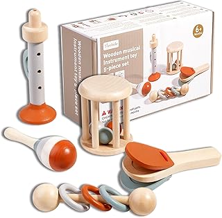 Baby Children's Musical Instruments, Baby Musical Wooden Toy from 6 9 12 Months, Monressori Children's Musical Instruments Toy from 1 Year, Baby Gift Christmas Birthday