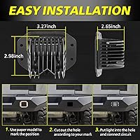 Vista 8 de Flush Mount LED Pods, 2pcs 84W Flush Mount LED Bumper Fog Lights Spot Beam Backup Reverse Lights Off Road Driving Light for Trucks Pickup UTV ATV