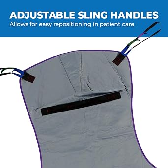 Patient Aid Full Body Solid Fabric Lift Sling - Soft Padded Polyester Weave - Comfy and Safe Lifting for the Elderly, Bariatric, and Non-Weight-Bearing - Medium, 225lb. Maximum Carrying Capacity