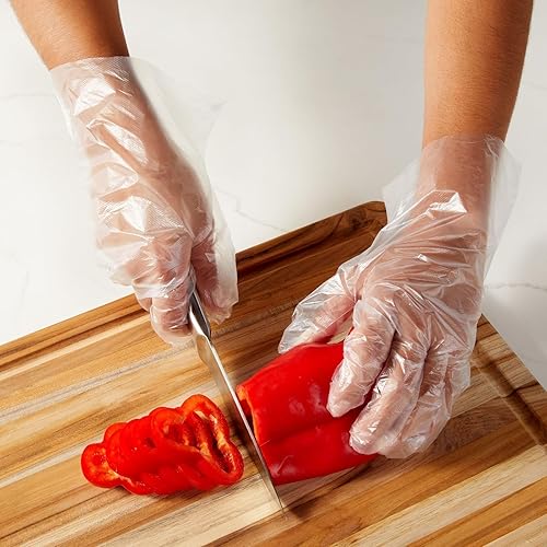 Miniatura 3 de Juvale Guantes de cocina desechables de plástico transparente para preparación y servicio de cocina, paquete de 100, talla única, transparentes,