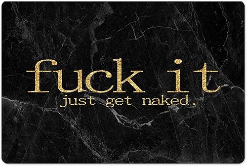 Miniatura 2 de ECOTOB Fuck it Just Get Naked - Tapete de baño de mármol fuente dorada en el negro lujoso tapete antideslizante de mármol para entrada tapete para