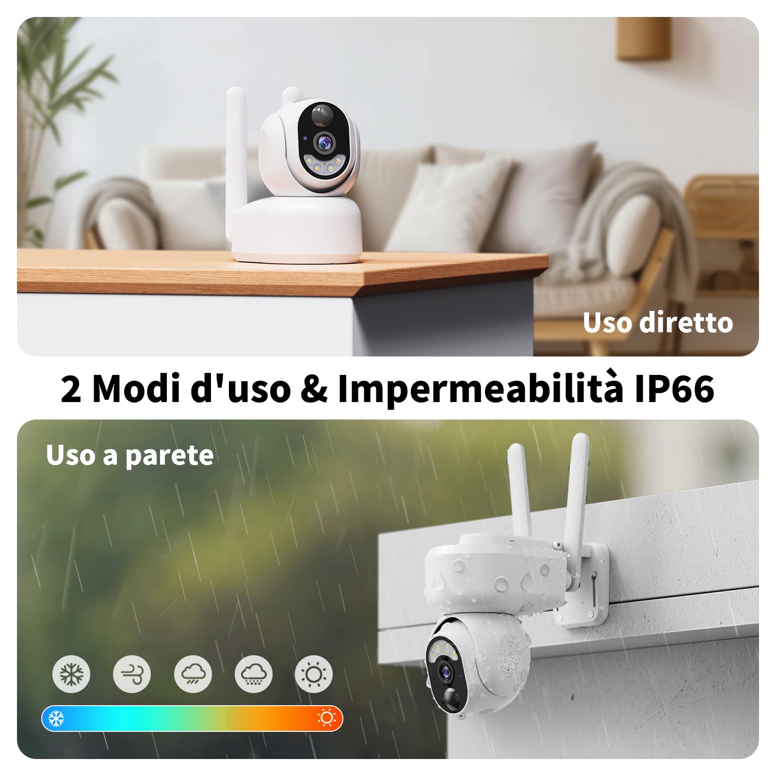 4G LTE Telecamera Interno con SIM, 2K Videocamera Sorveglianza Senza Fili Indoor, 360° PTZ Telecamera Senza WiFi con Visione Notturna a Colori, PIR Rilevamento, Audio 2 Vie, IP66