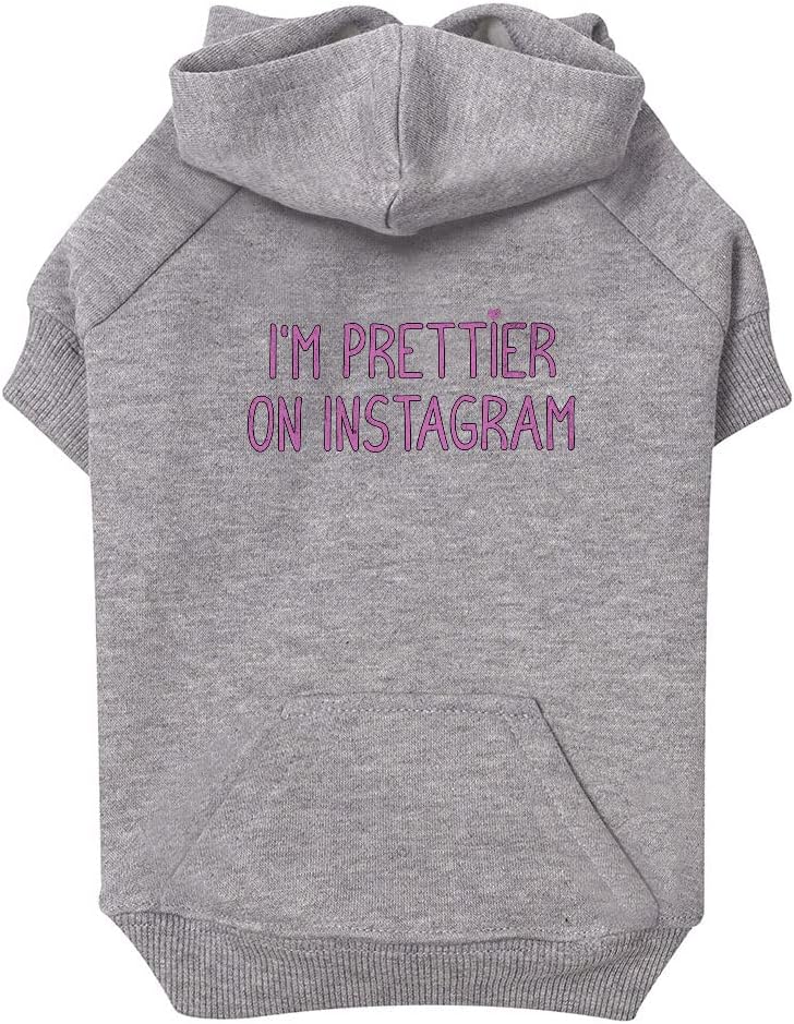 I'm Prettier Dog Hoodie with Pocket - Quotes Printed - Social Media - Black, L