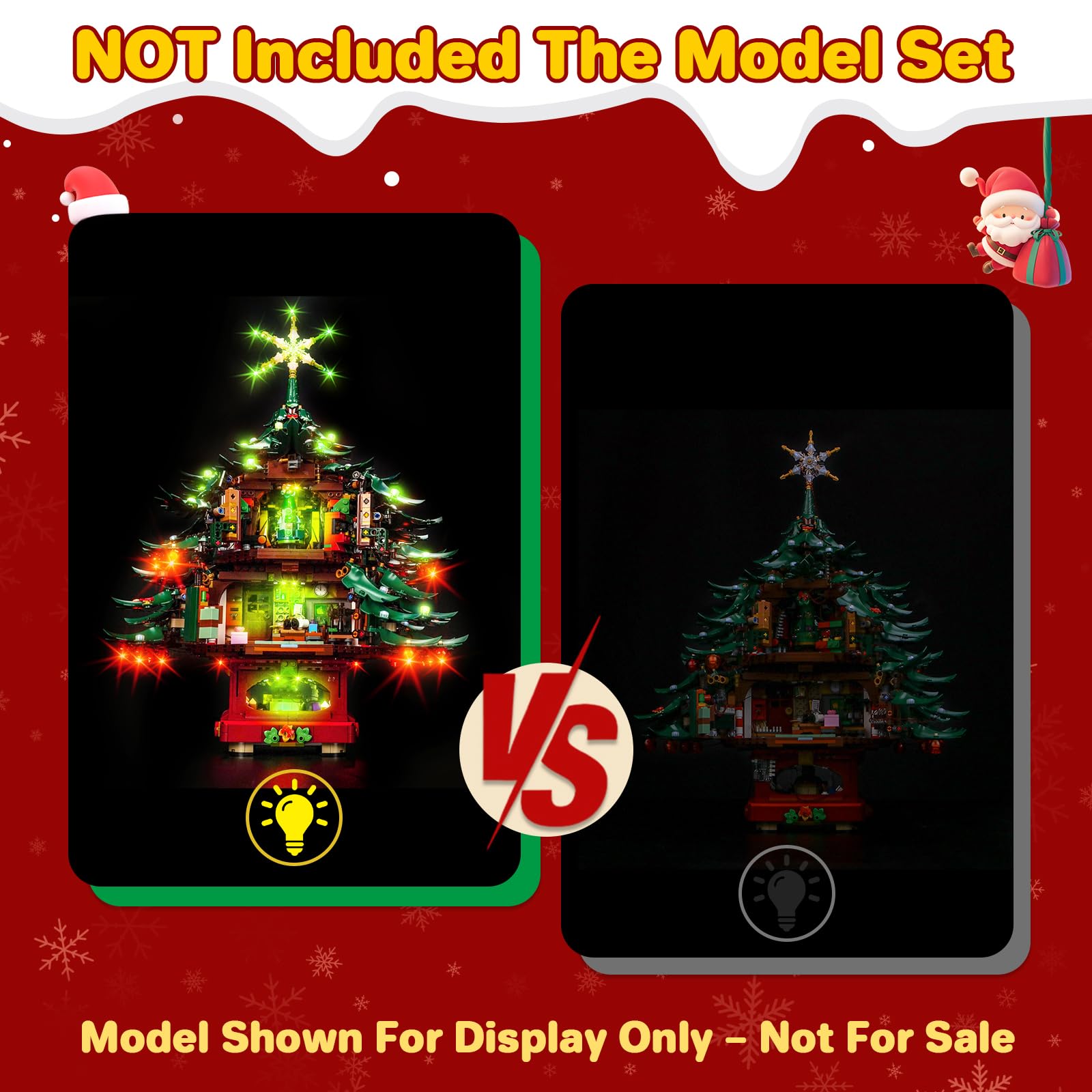 LocoLee Colorful Led Light Set Compatible with Lego 41843 Family Christmas Tree Decoration Led Decoration Lighting Kit Compatible with Lego 41843 Building Blocks Model,Only Lights Set,No Model - Image 2