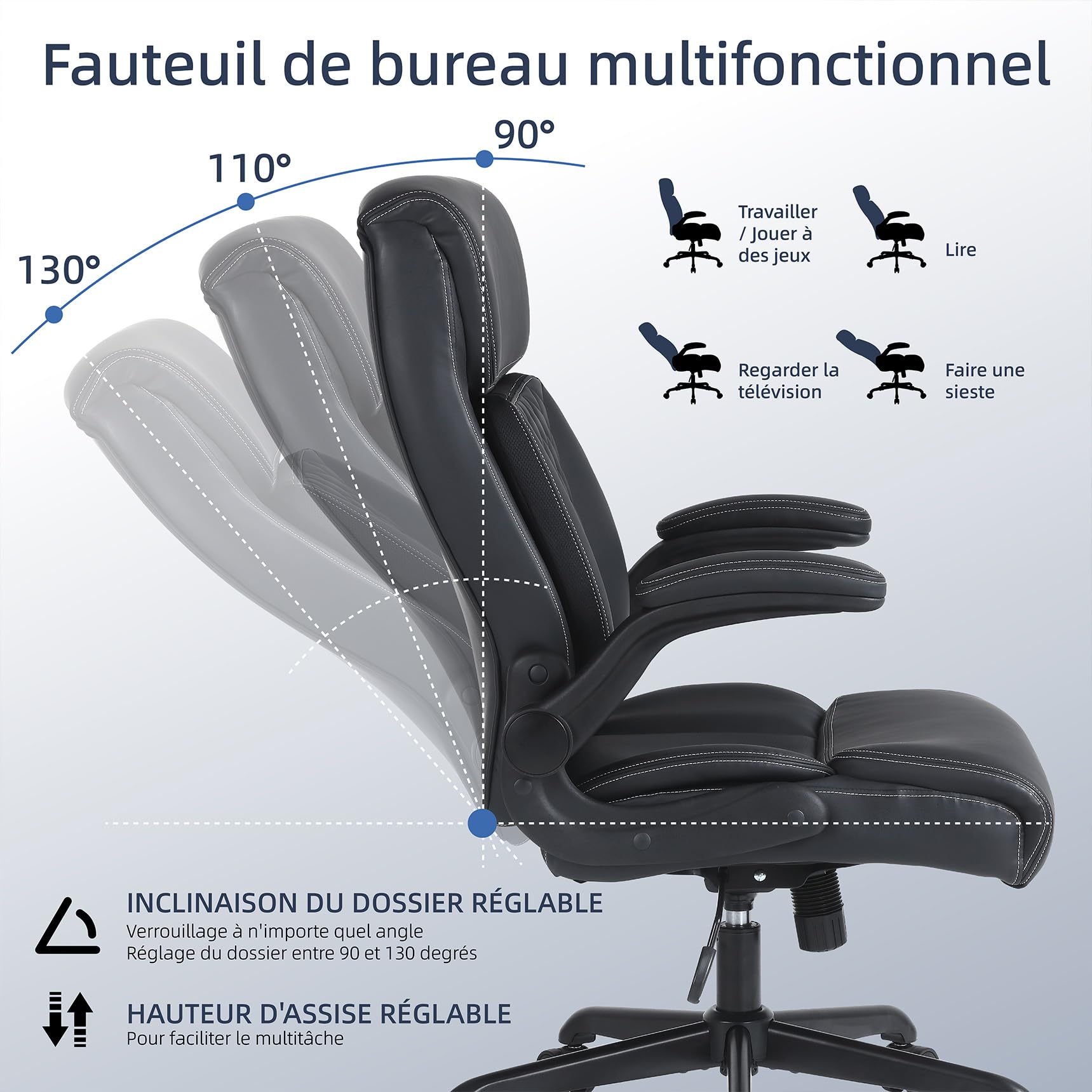 Chaise Bureau Ergonomique Fauteuil Bureau Comfortable Professionnel