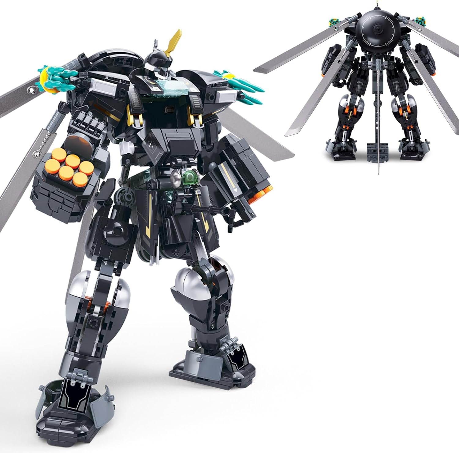 Samurai Mech Building Block Sets, Mech Toys with Sword Stand, Double Swords Weapon Japanese Warrior Model Play Sets, Creative Collectible Toy for Adults Man Teens Boys 8+, 923 Pcs