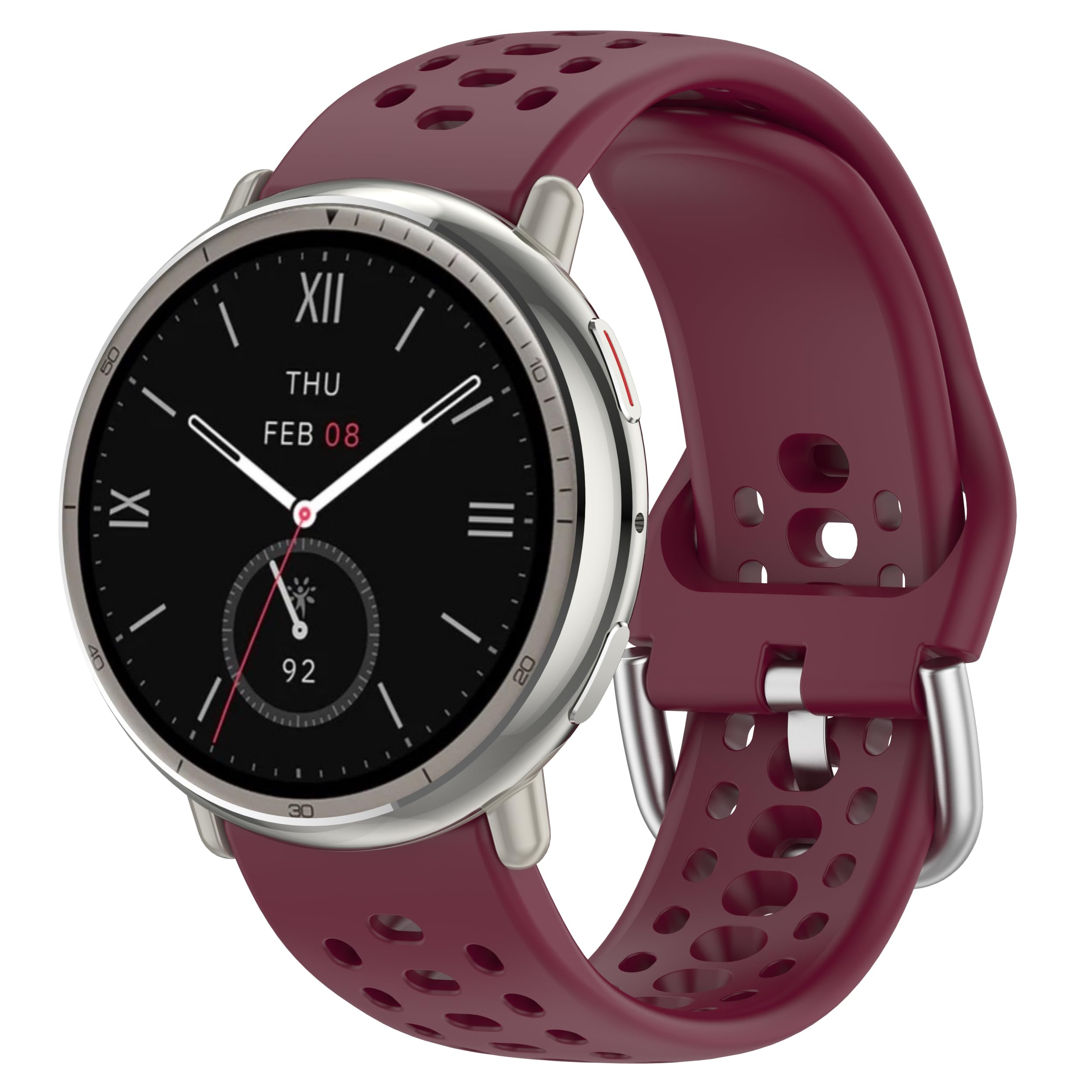 Sport Straps Compatible with Amazfit Active 2 for Women Men Adjustable Wristband Breathable Soft Silicone Replacement Wrist Strap for Amazfit Active 2 Smart Watch