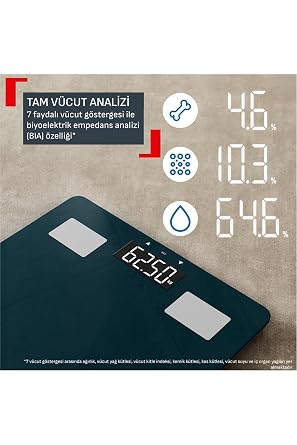 TEFAL Body Up 2.0 Vücut Ölçüm Göstergeli Akıllı Banyo Tartısı
