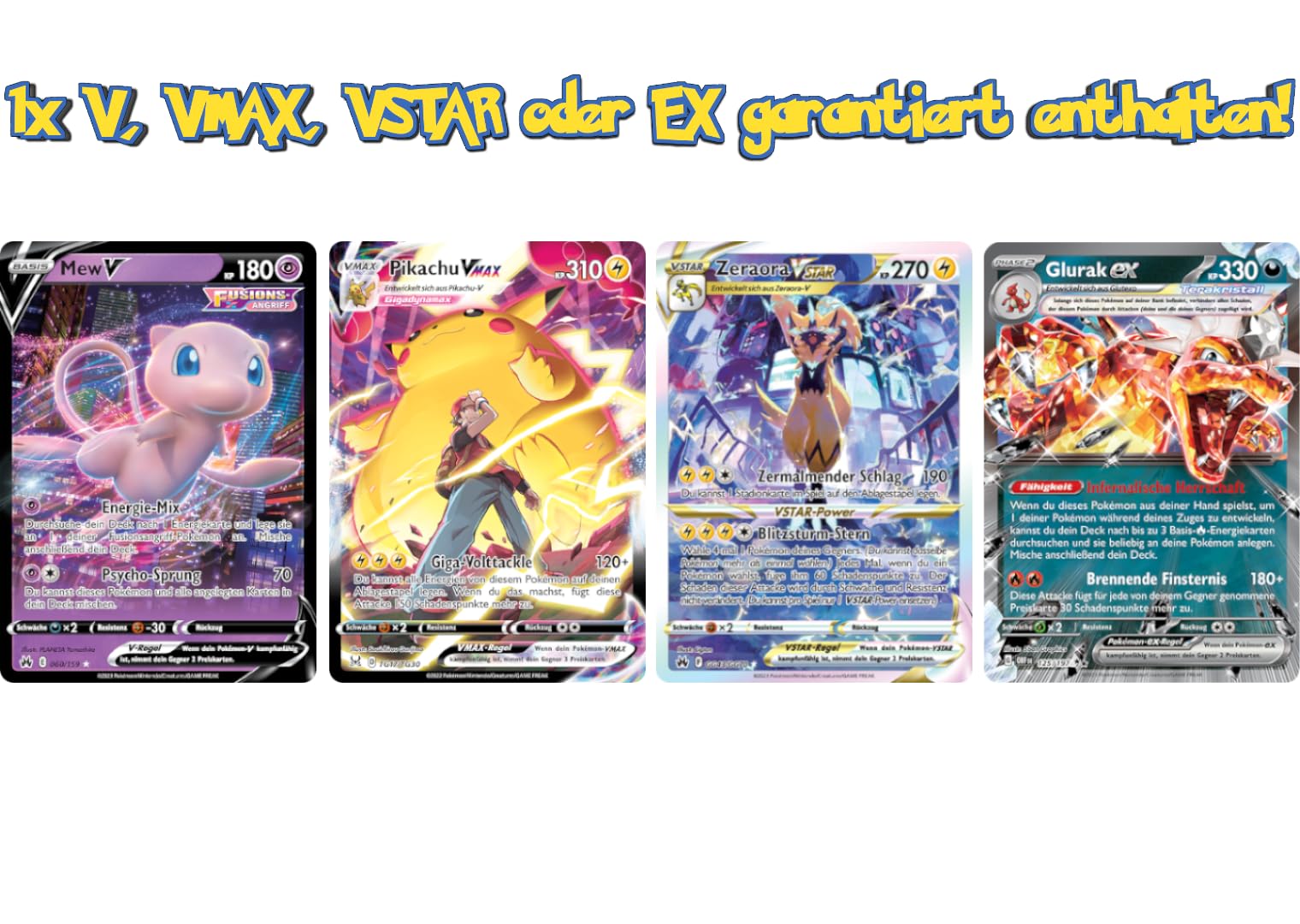 Pokemon Cards Lot Pokemon Card Lot - 100 German Cards, Guaranteed Rare/Holo/EX/V/GX/VMAX!  (Near Mint) Pokemon Karten