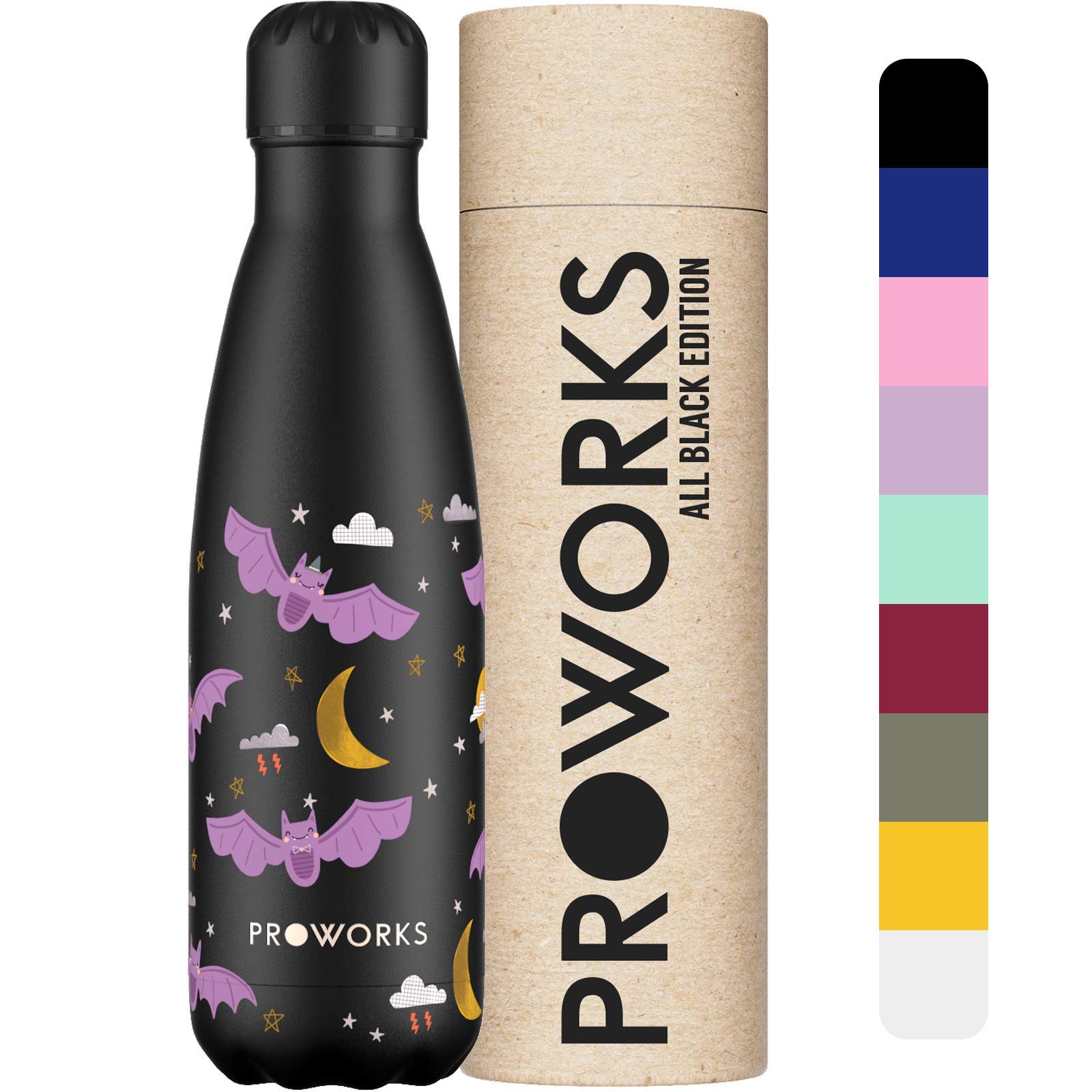 PROWORKS Insulated Water Bottle, BPA Free, Reusable Stainless Steel Water Bottle for 12 Hours Hot & Cold Hold Up to 24 Hours, for Sport, Gym, Travel - 500ml - Pink Daisy — view 14