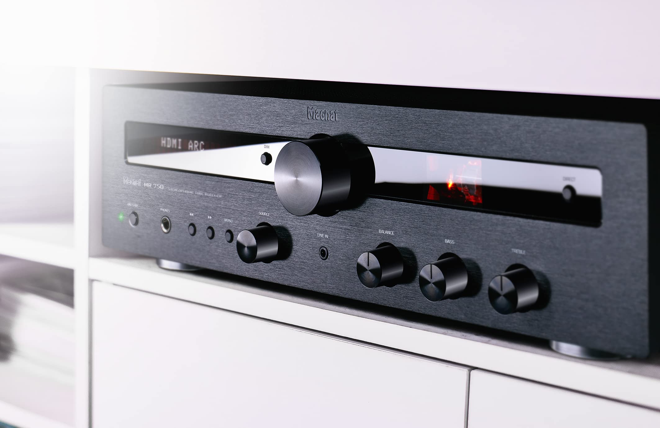 Magnat MR 750, Stereo Hybrid-Receiver mit Transistor- und Röhrentechnik (schwarz)