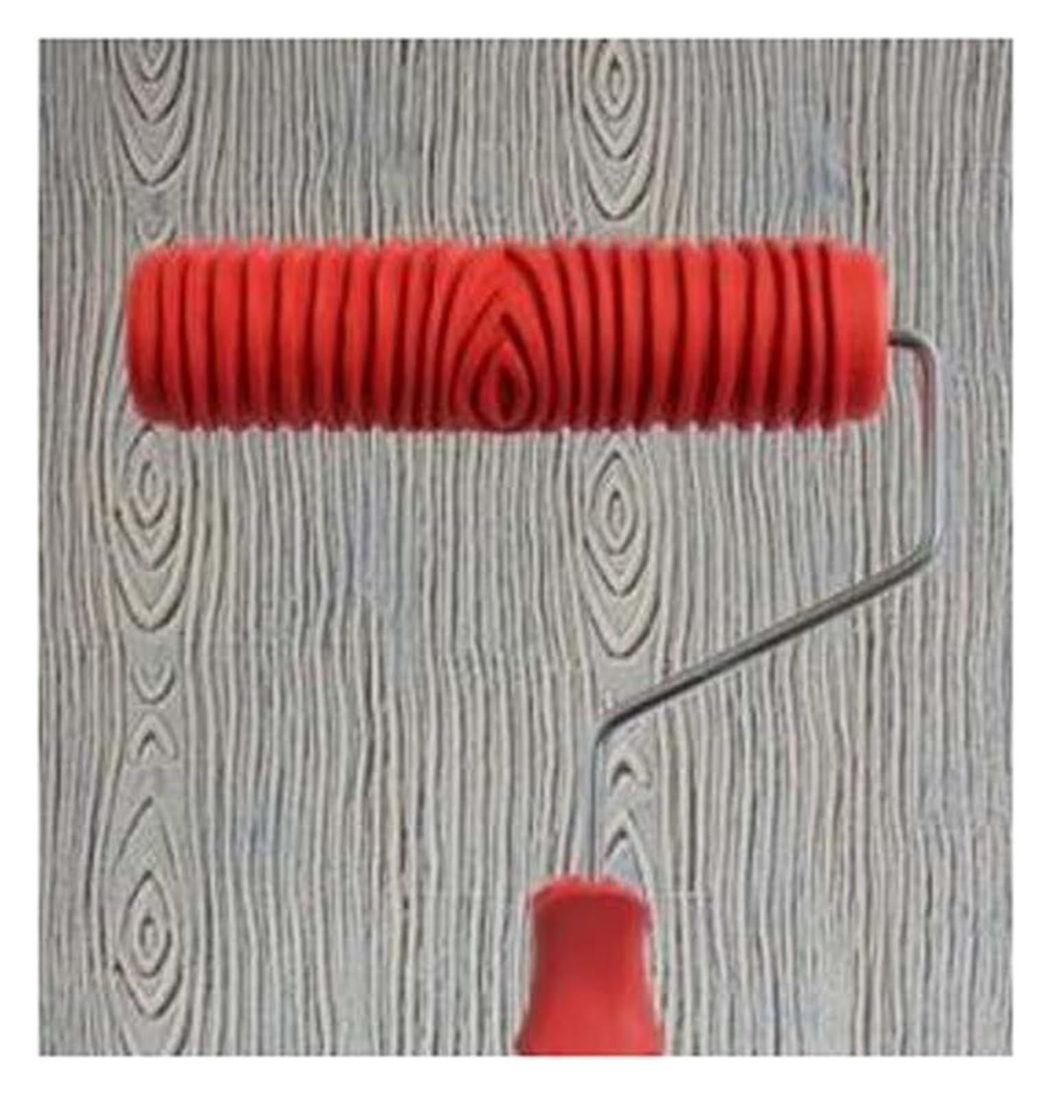 Tłoczony wałek malarski do malowania ścian, narzędzie dekoracji ściennych DIY, 17,5 cm, słoje drewna