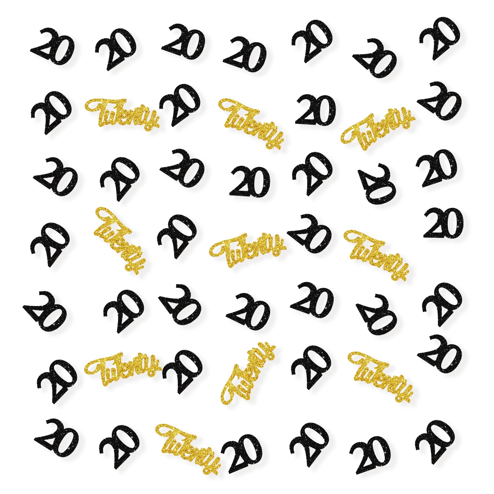100 Stück Gold-Glitzer-Konfetti Zum 20. Geburtstag – Perfekt Für Tischdeko, Cake Smash & Party
