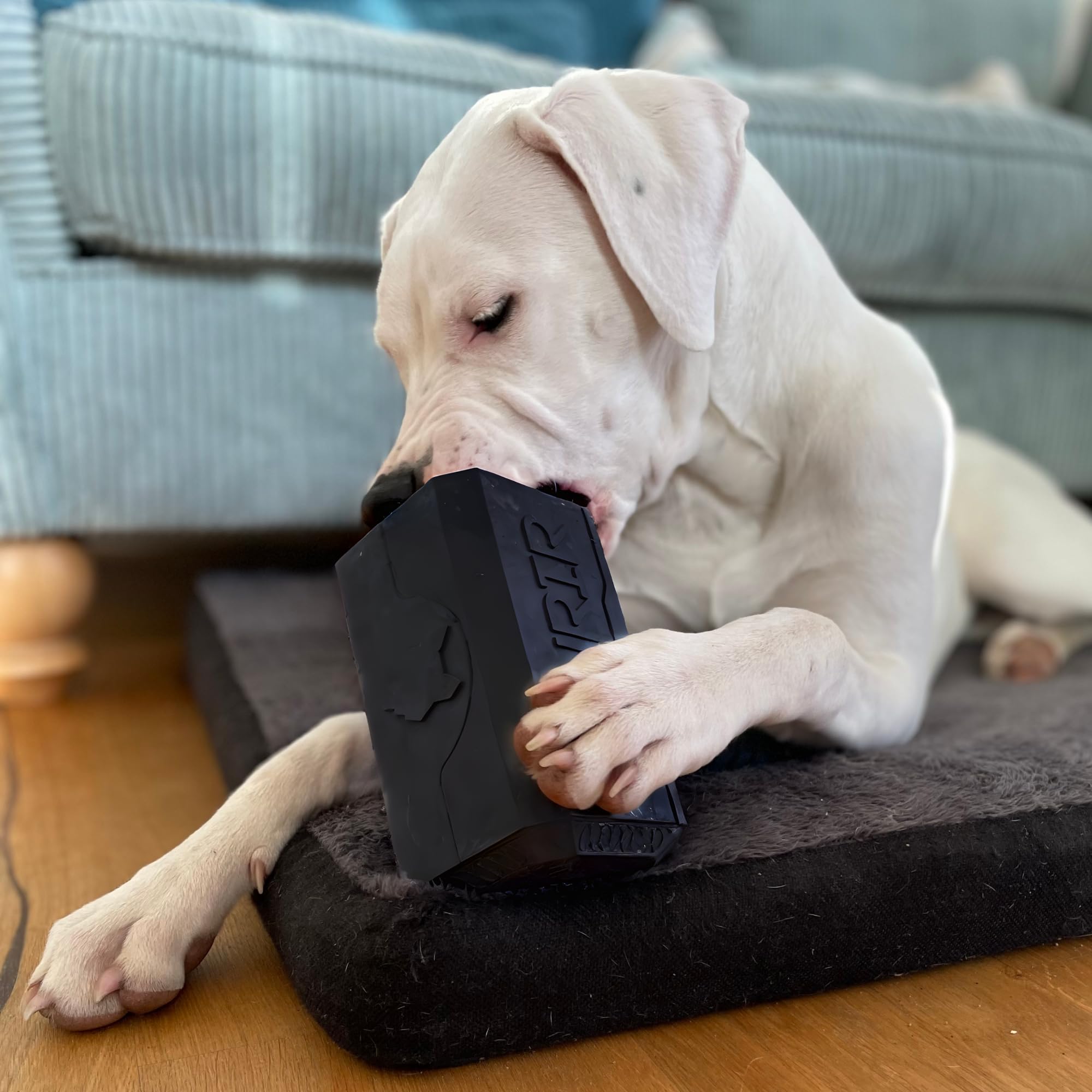 Fenrir Hammer Dog Chew Toy Strong Rubber Stuffable Enrichment Toy for Chewers (Black, Large) - Image 4