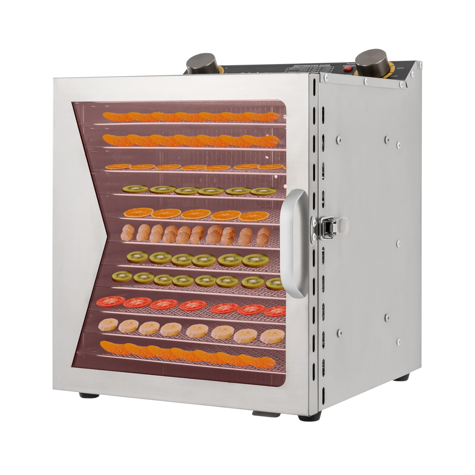 Stainless Steel Food Dehydrator with Adjustable Temperature Control, Dryer for Jerky, Dog Treats, Herb, Meat, Beef, Fruit (12-Tray)