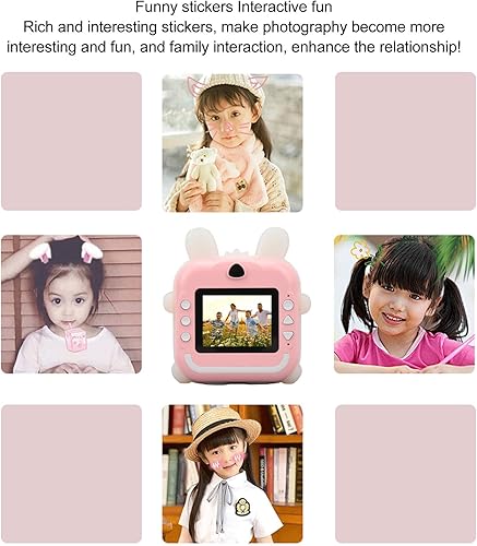 Miniatura 5 de Cámara de impresión instantánea para niños, 24MP 1080P 720P Video Multi Digital Zoom impresión térmica, interesantes marcos de fotos, regalos de