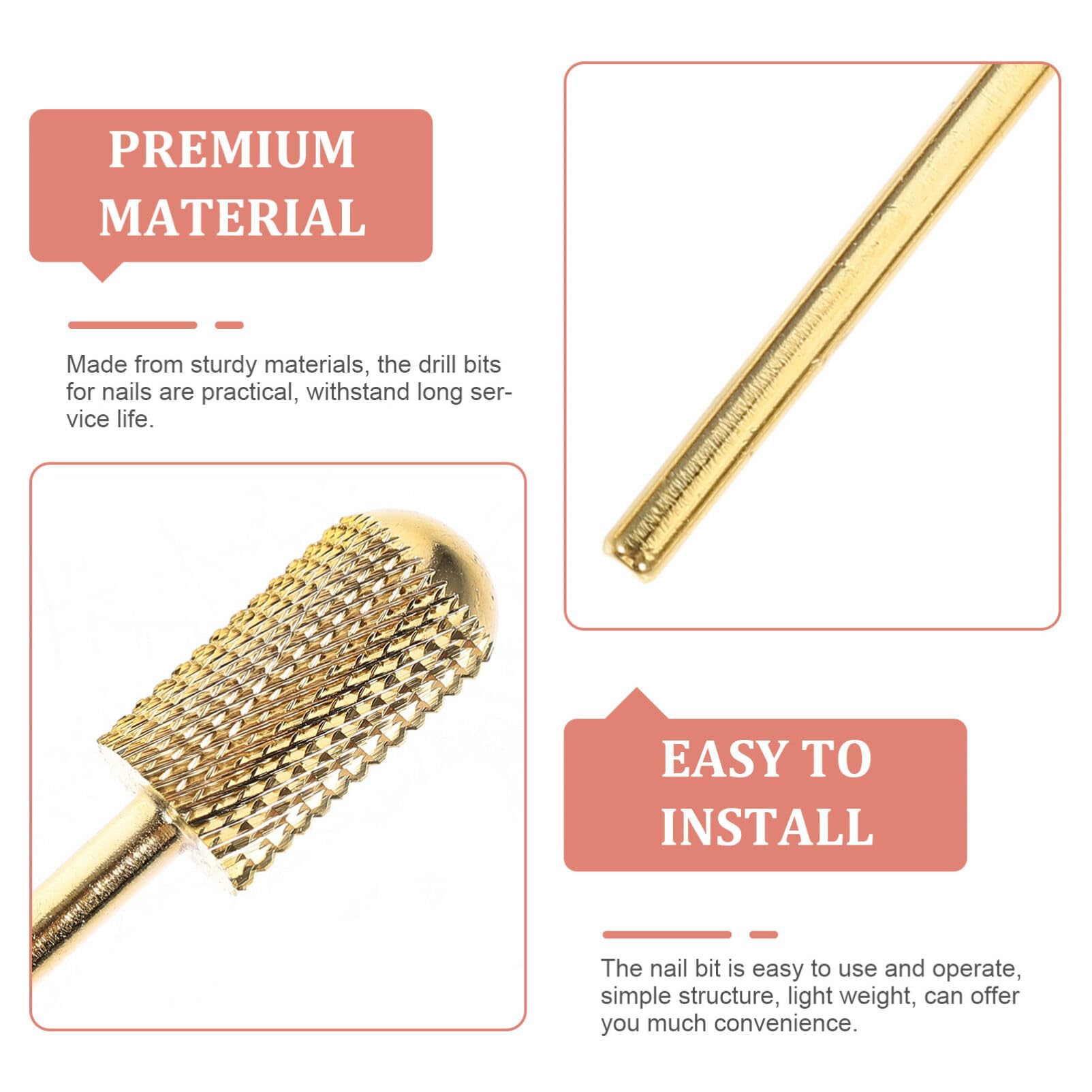 FRCOLOR 3pezzi Punte Per Unghie Set Punte Per Trapano Per Manicure e Pedicure Adatte Per e Facili Installare e Utilizzare Per Unghie Acriliche e Rimozione Gel