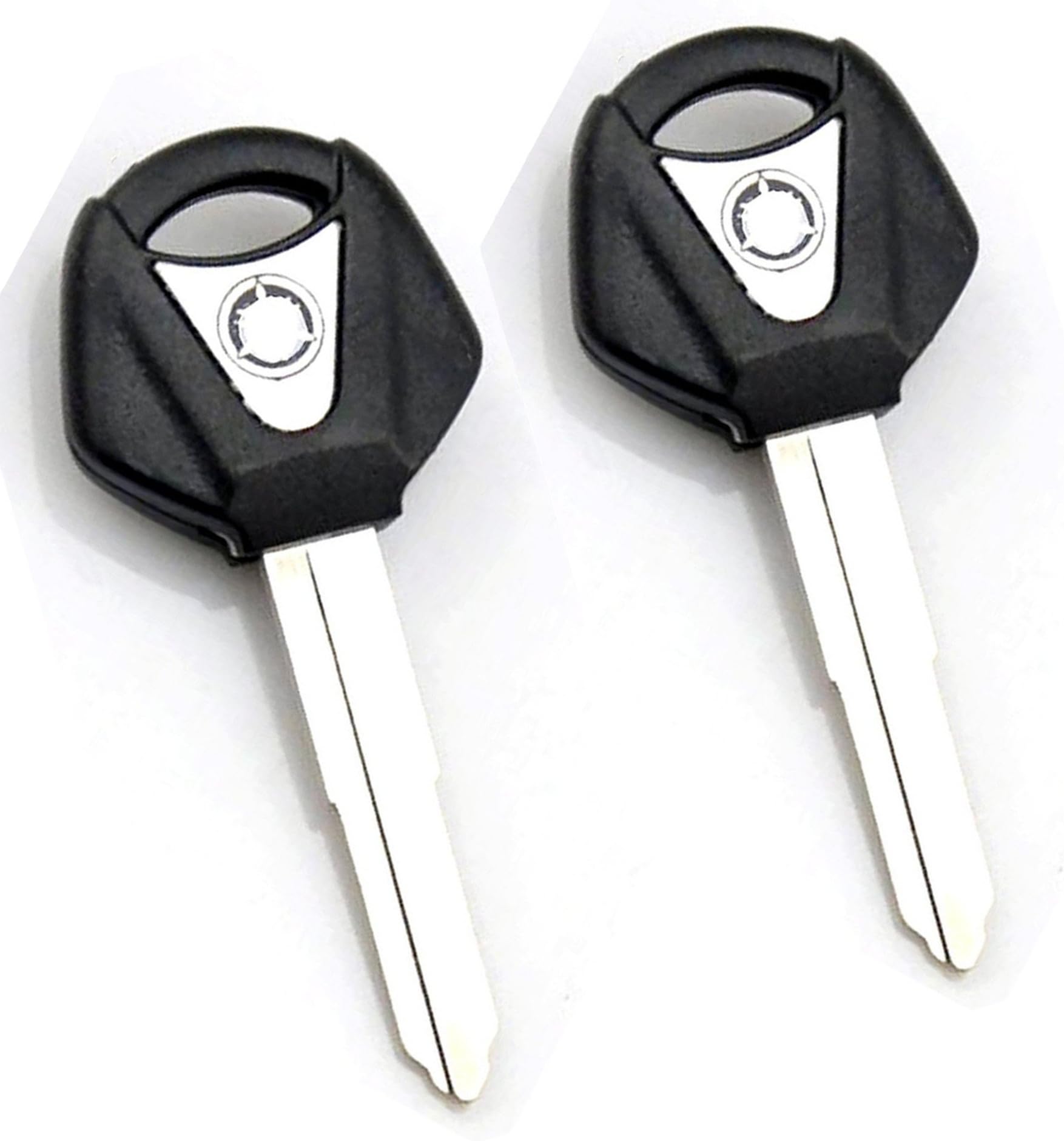 Xindejia Motorcycle Black Blank Key Uncut Blade with Yamaha YZF R1 R6 1998-2010 Compatible 2pcs (Silver)