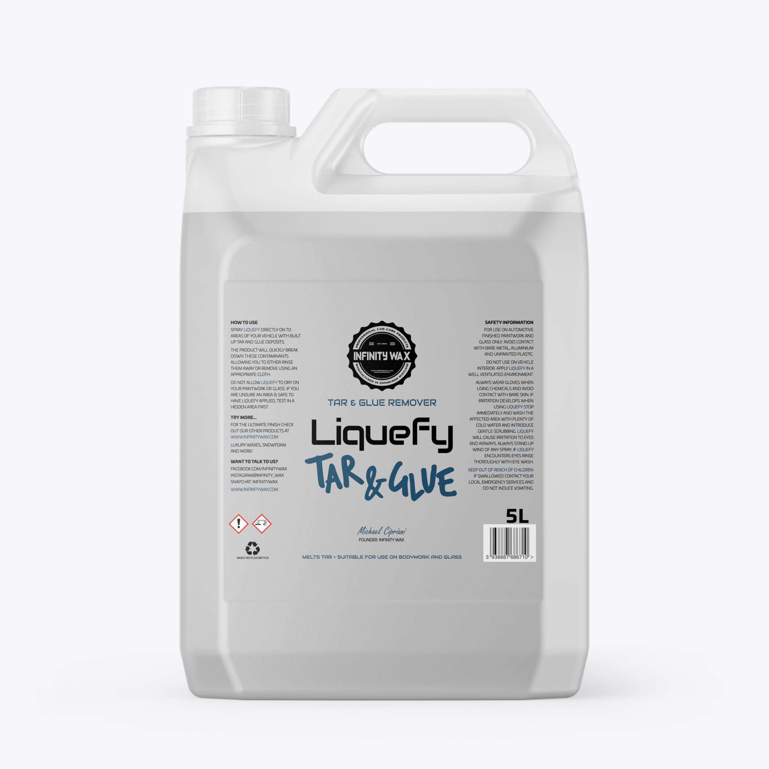 Infinity Wax Liquefy Tar & Glue Remover Instant Action Cleaner Tool 5L ICLLFY5L