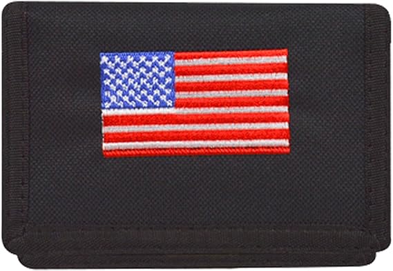 【threetimes】 Marshmallow fold wallet ♥2Color Men's Velcro Wallet - Tri Fold Canvas Wallet for Men +