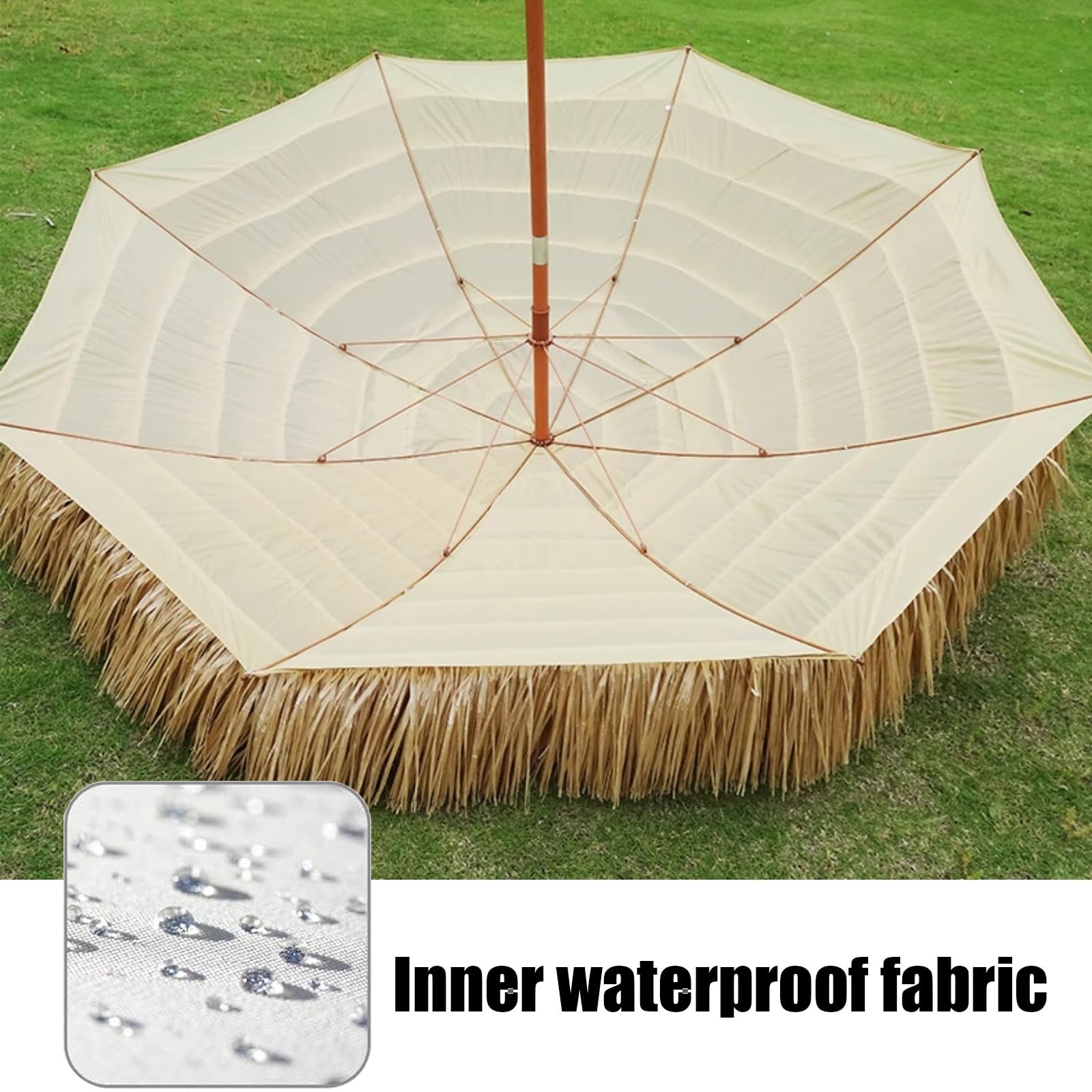 Parasol plażowy strzecha baldachim, ochrona przed promieniowaniem UV, przenośny, składany, regulowana wysokość, na patio do ogrodu