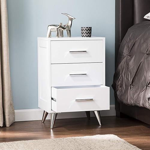 Miniatura 2 de SEI Furniture Owen Midcentury - Mesita de noche moderna, color blanco