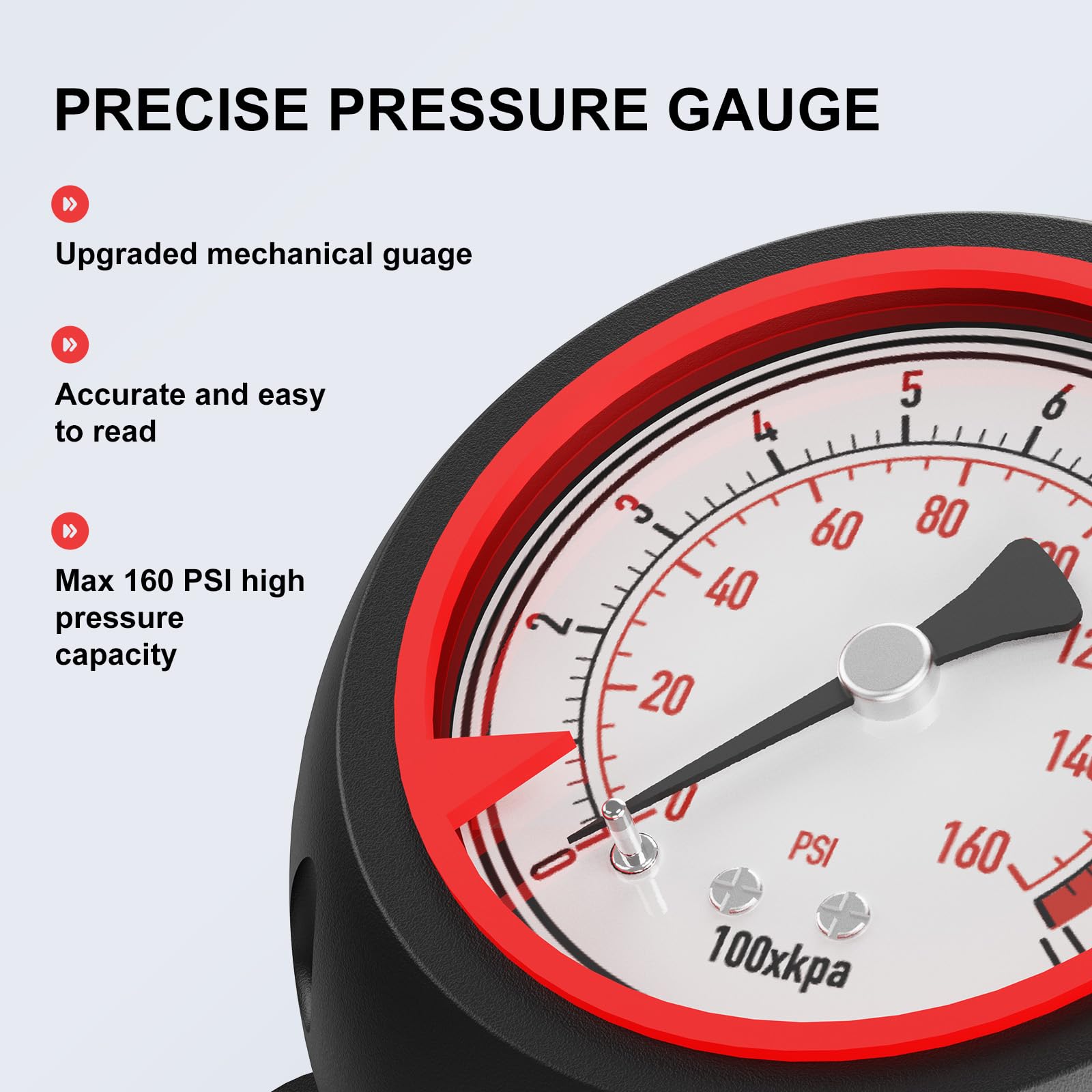 Bike Pump, 25” Height Full Size Bicycle Pump with 160 PSI High Pressure, Bike tire Pump with Presta and Schrader Valve, Bike Air Pump for Bike Tires, Balls and Swimming Ring,Bike Pumps with Psi Gauge…